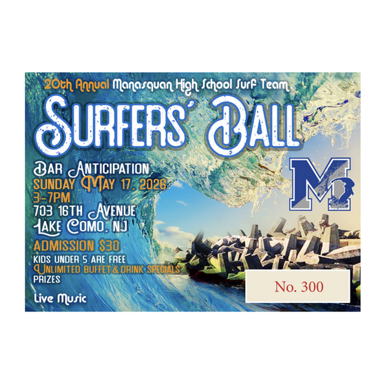 2026 MHS SURFERS BALL at BAR A in Lake Como, NJ
